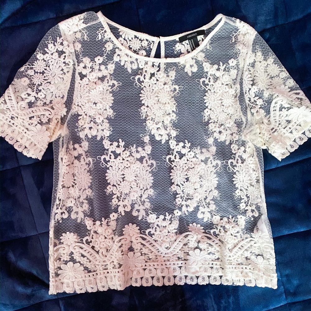 F21 Lace Mesh Top